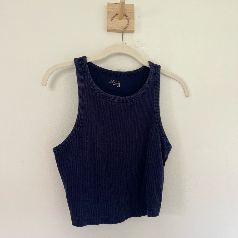 Navy Tank Top with Built-in Bra from Aerie